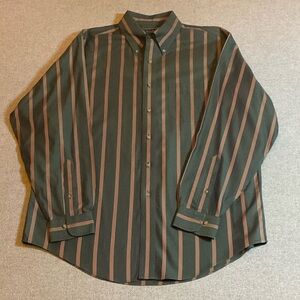 Brooks Brothers Green and Brown Striped Shirt